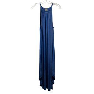 Olivia Rae Halter Round Hem Maxi Shift Dress Blue Womens Size XS